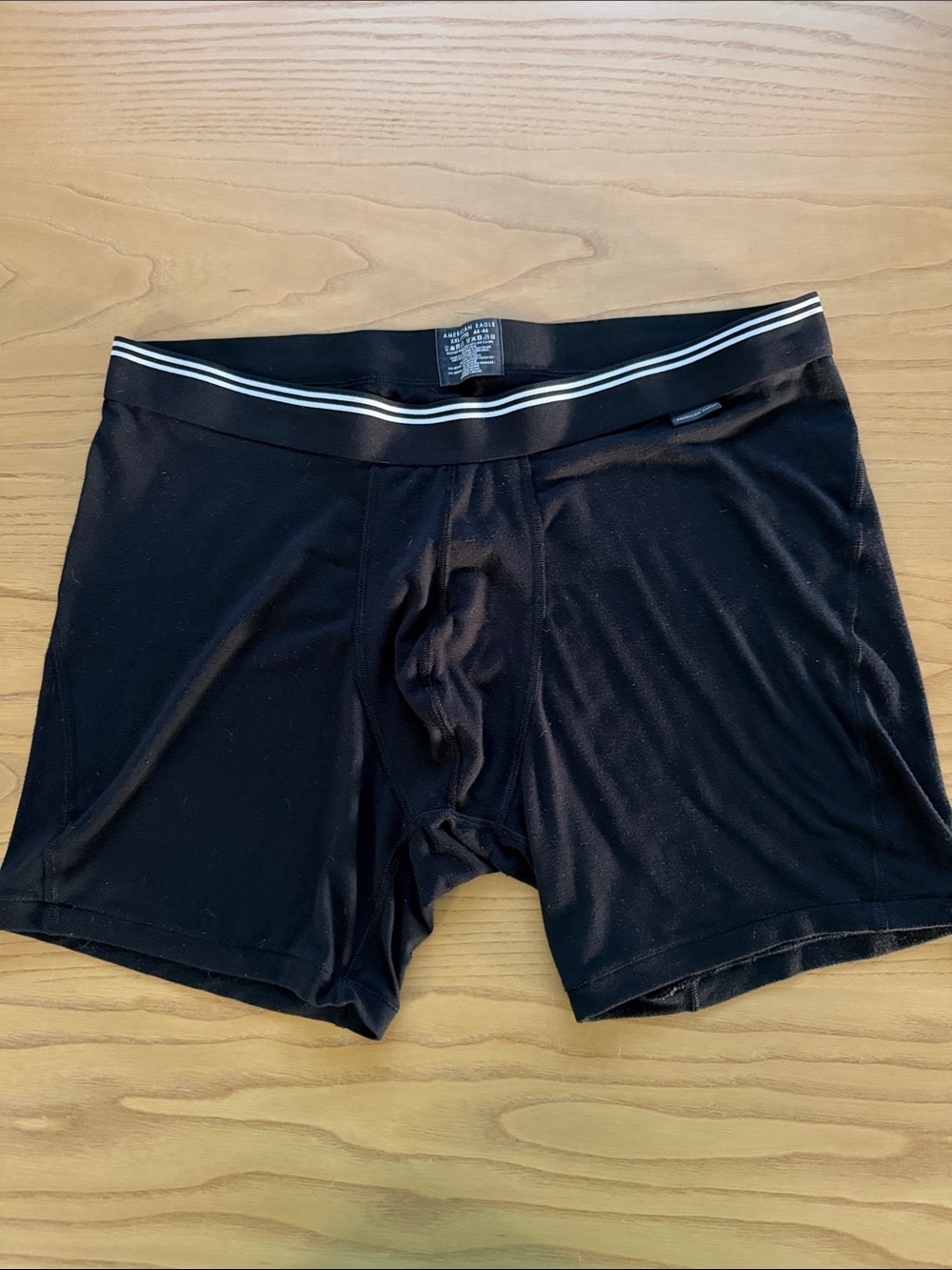 American Eagle Outfitters Black Boxer Briefs with White-Trim Waistband